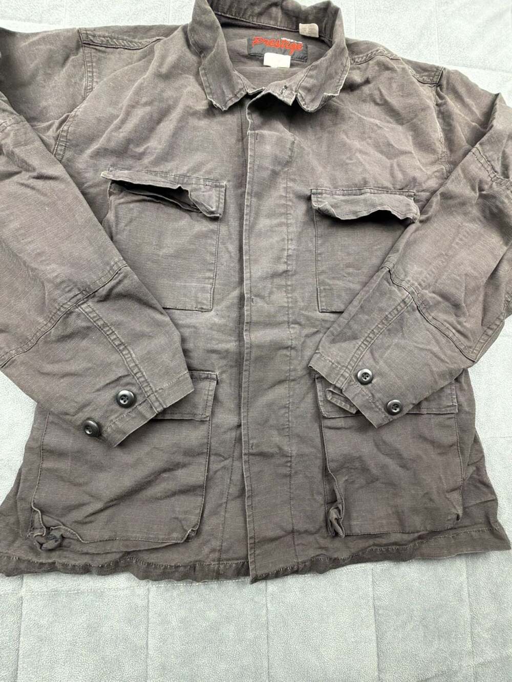 Tactical Black Military Field Utility Jacket Ripstop Grunge Women’s Size Large
